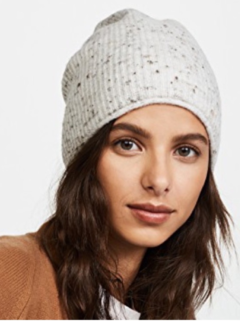 Speckled Knit Beanie - Light Gray